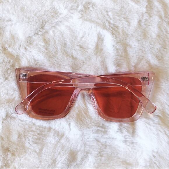 Kiara Clear Pink Full Rim Cat Eye Sunglasses - Picture 9 of 9